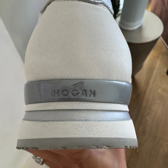 Hogan White and Gray Women's Platform Sneaker Loafers - Size 40.5 - Picture 9 of 11